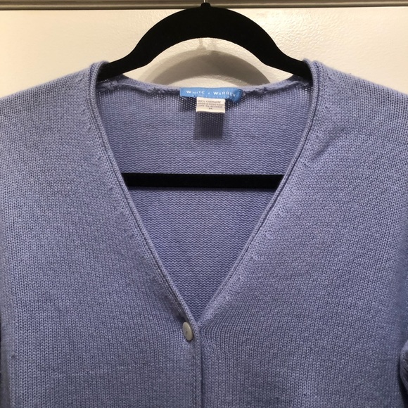 Cashmere- light blue button up cardigan - Picture 5 of 6
